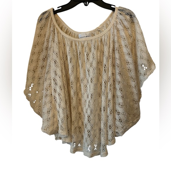 Fashion Bug Cream Knit Top Cape Size Small - Picture 1 of 3